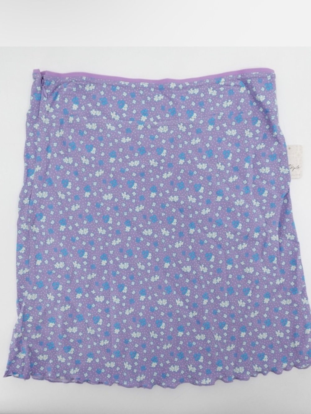 Free People Mini Skirt sz 10 Purple Blue Ice Combo IRL Ditsy Floral